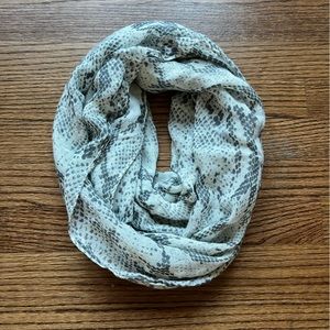 White and Gray Infinity Scarf